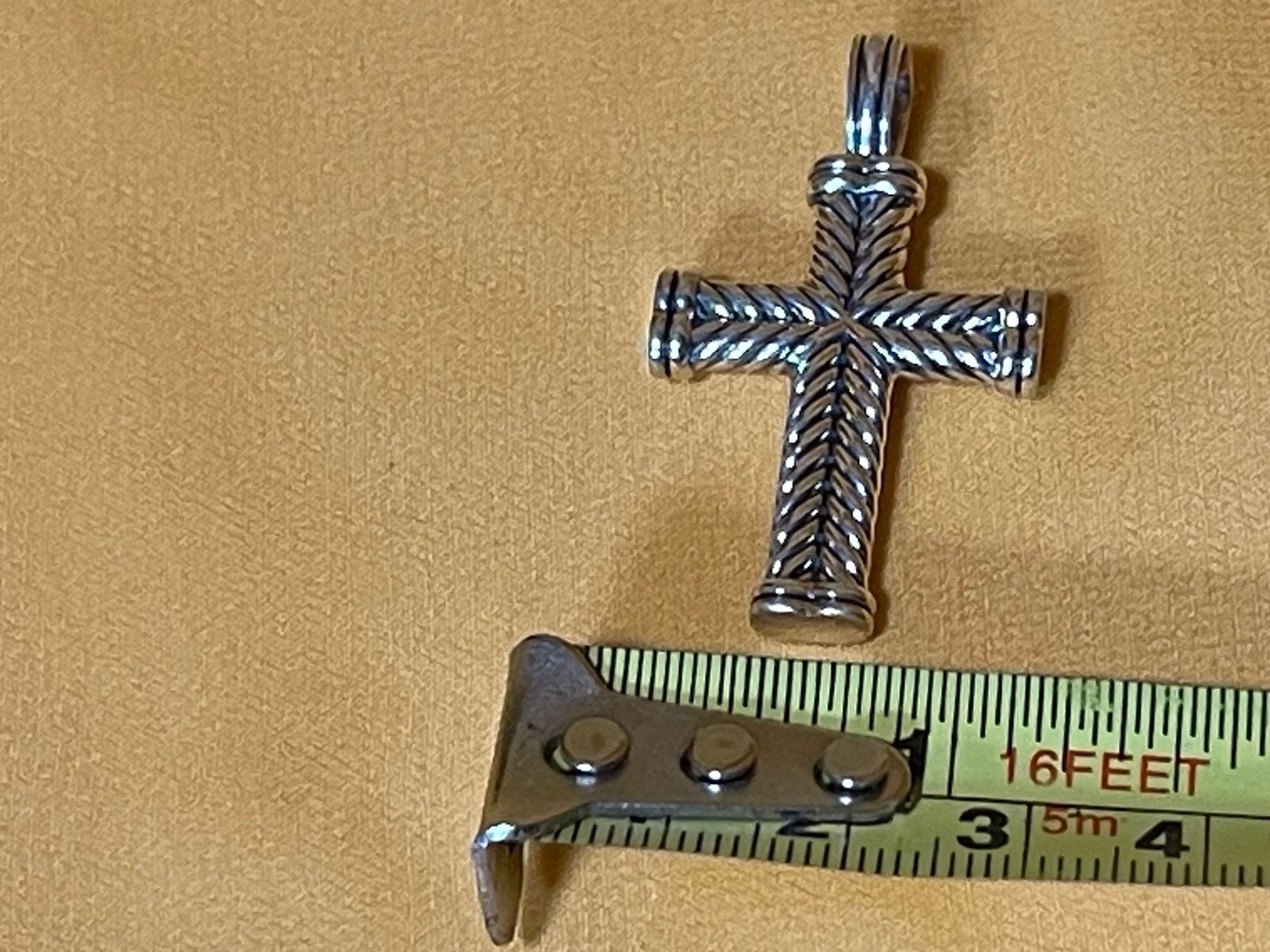 David Yurman Sterling Silver 925 Cable Cross Pendant DY