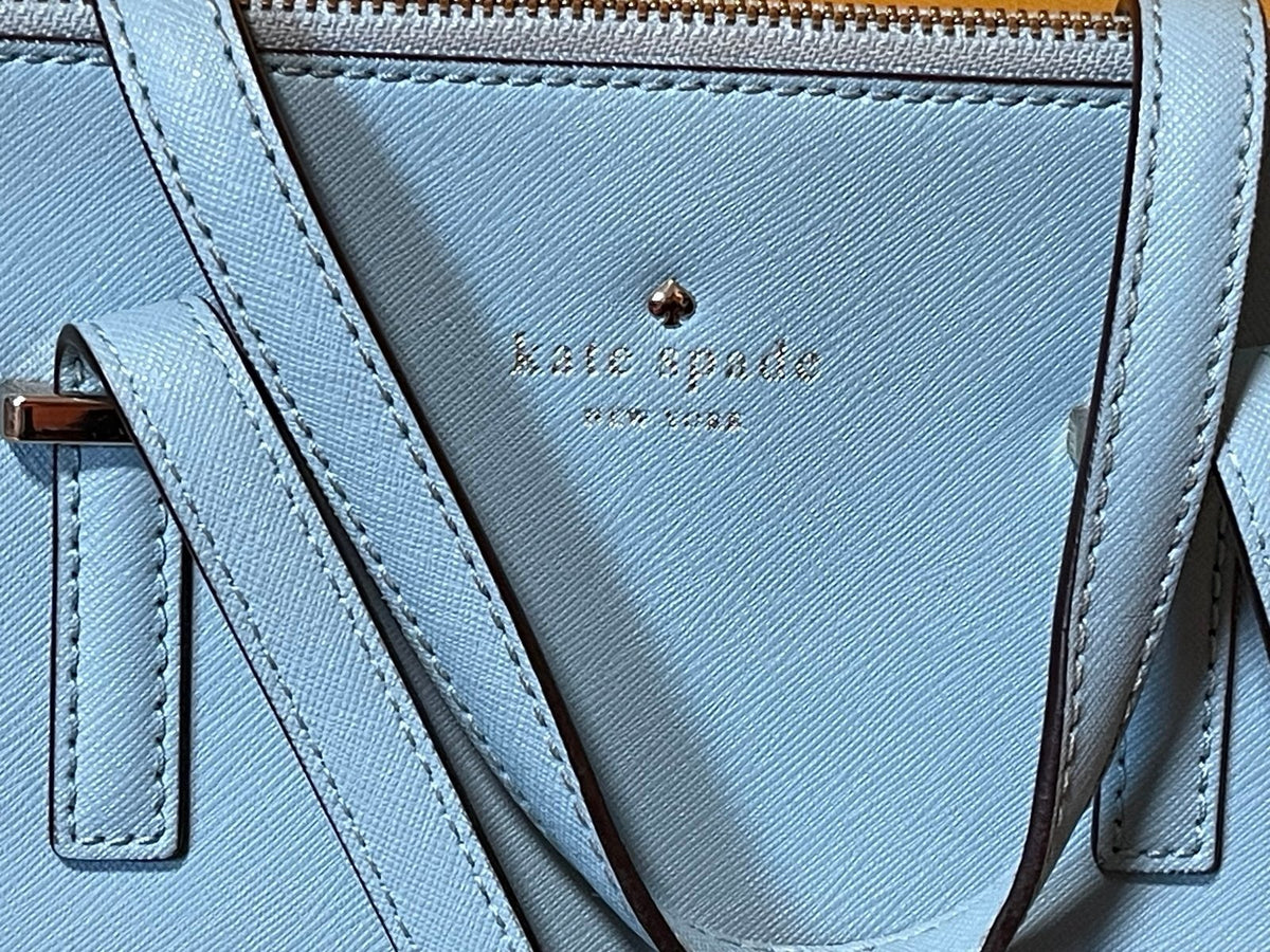 Kate Spade Light Blue Saffiano Leather Satchel Crossbody PXRU4471