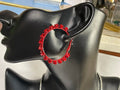INC International Concepts Red Flower Hoop Earrings Never Worn