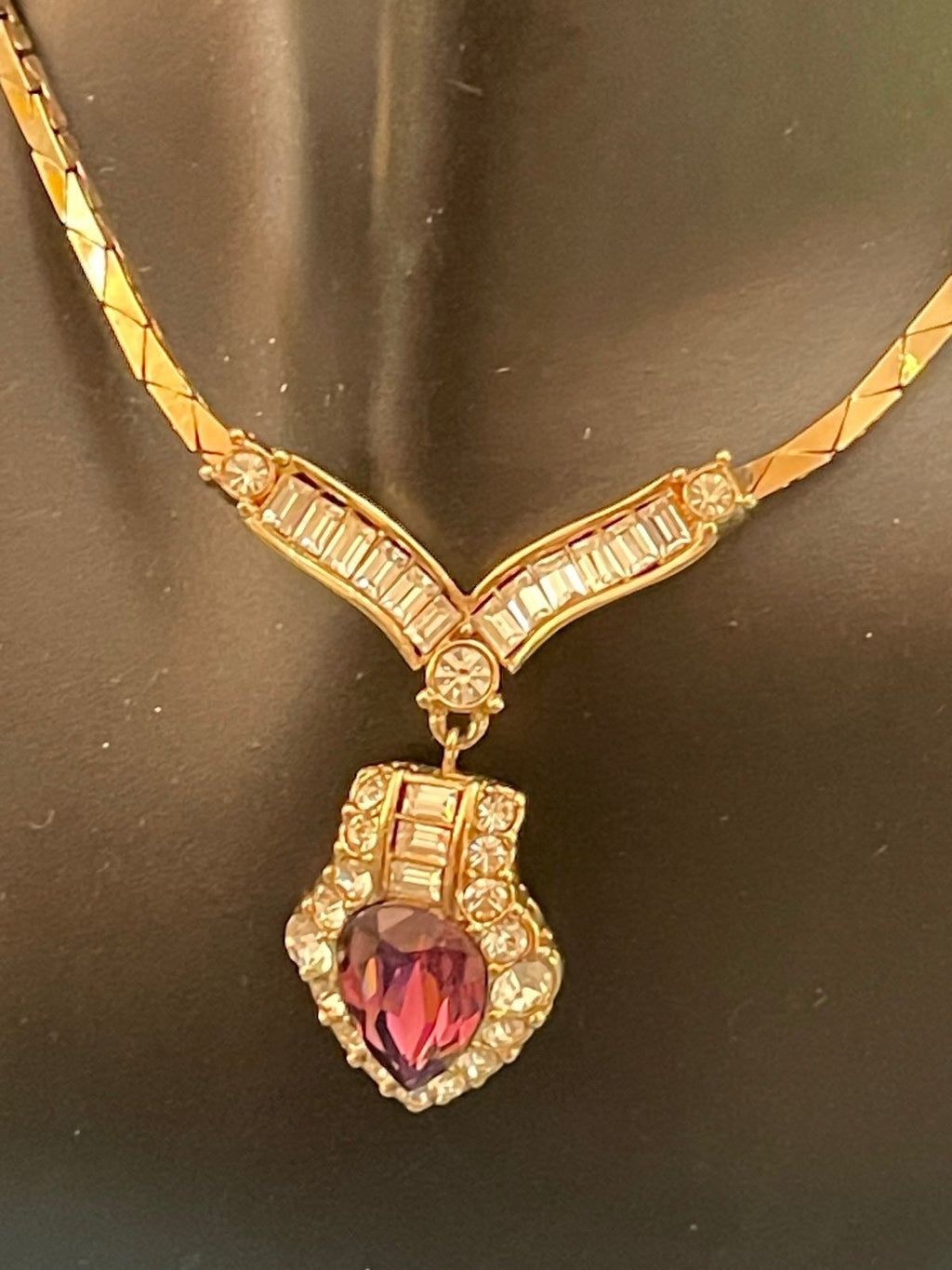 Attwood & Sawyer 22ct Gold-Plated Swarovski Necklace