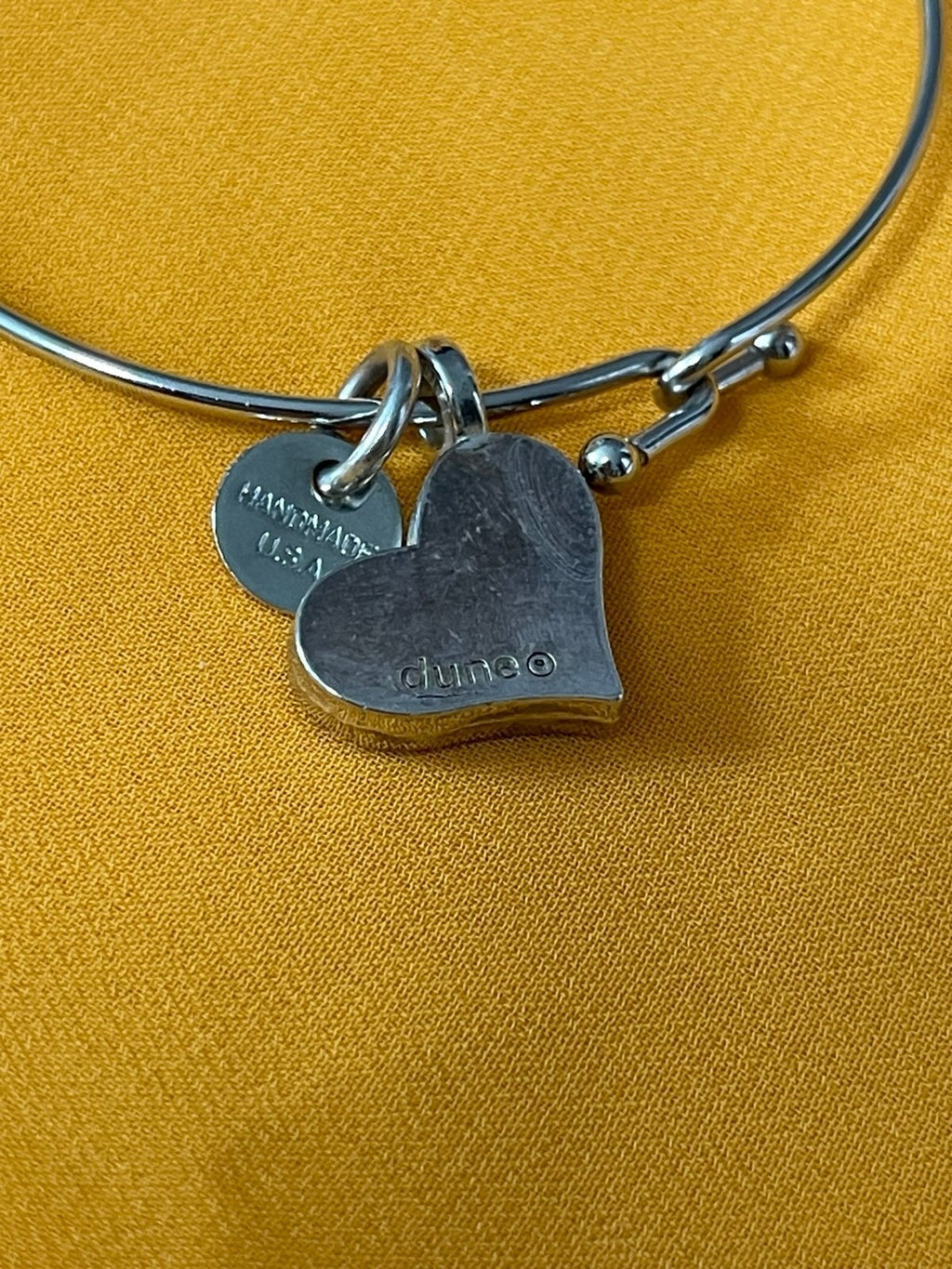 Dune Handmade Heart Charm Beach Bangle Bracelet