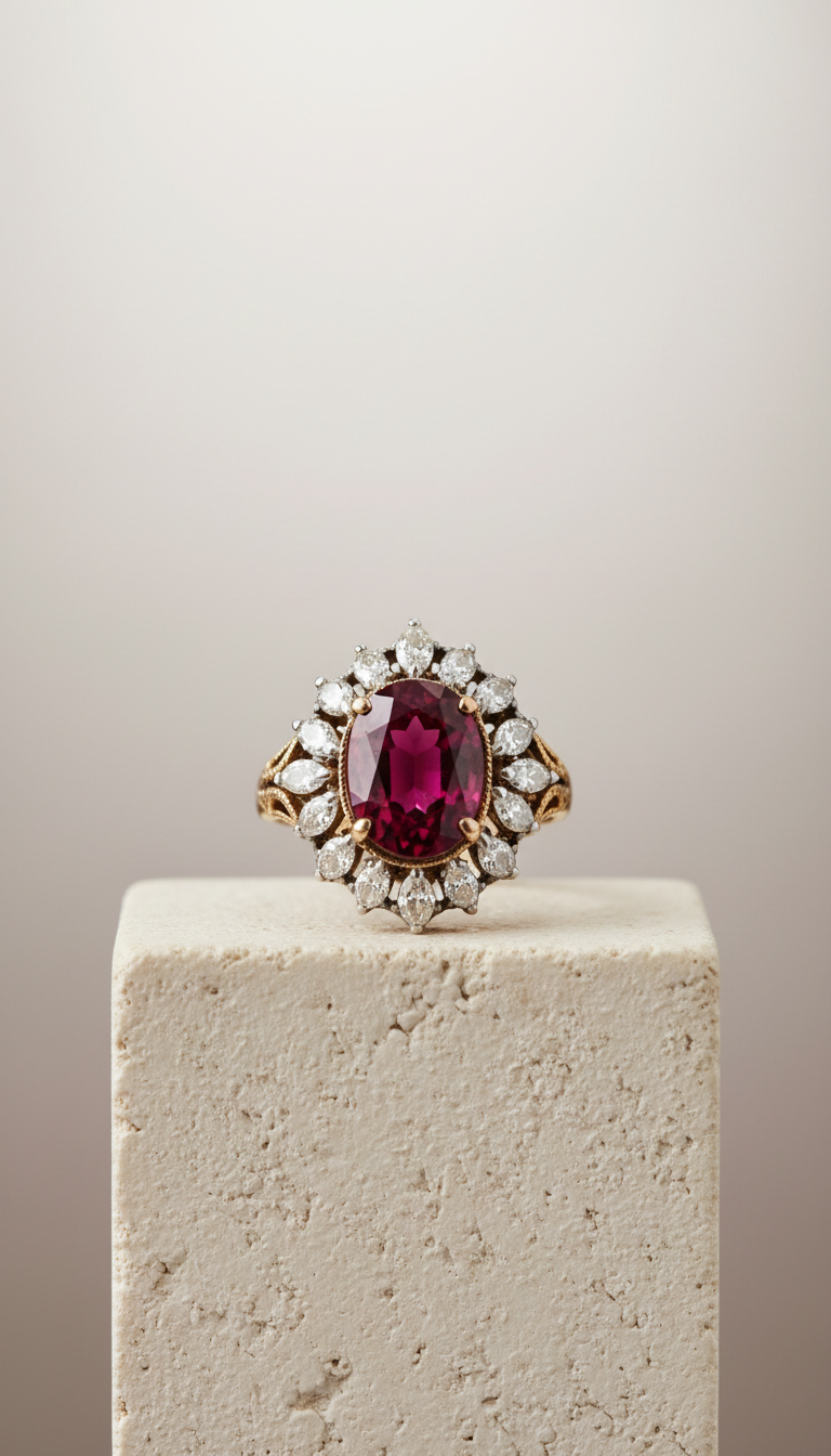 Vintage Ruby Cocktail Ring