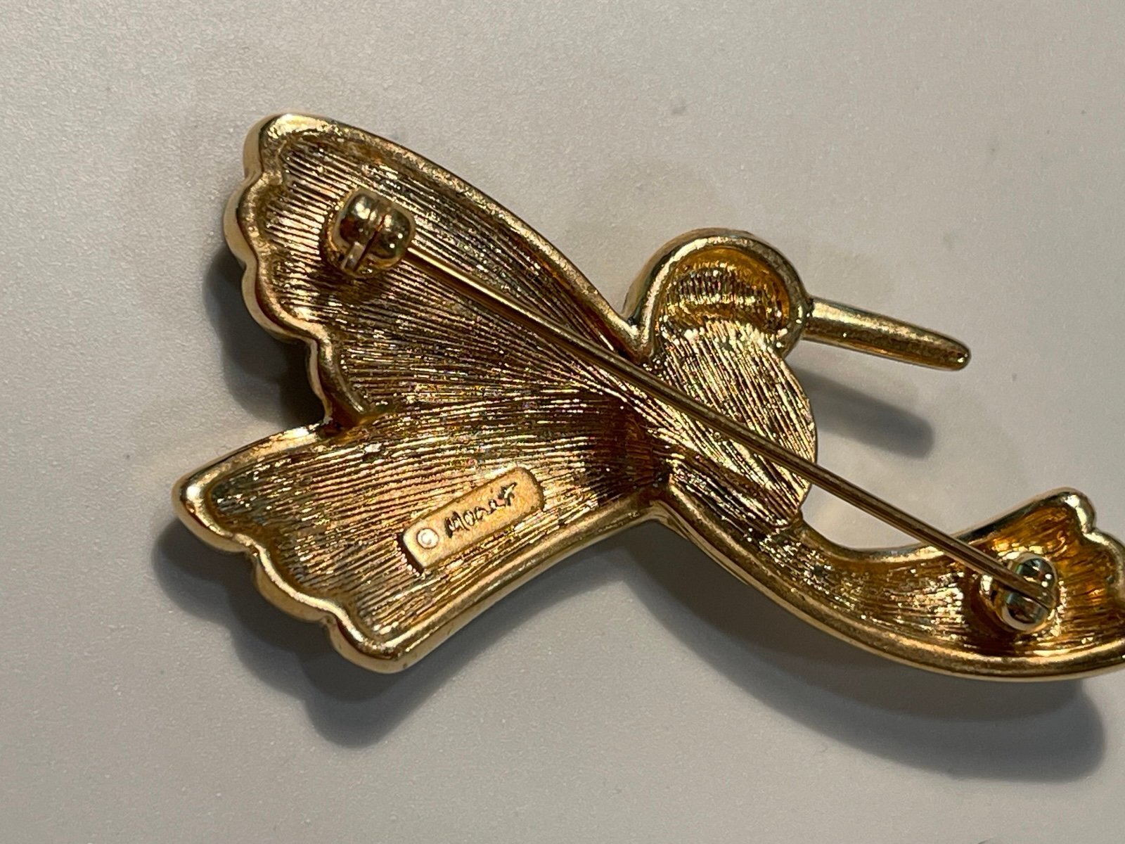 Vintage Monet Jelly Belly Hummingbird Rhinestone Brooch/Pin