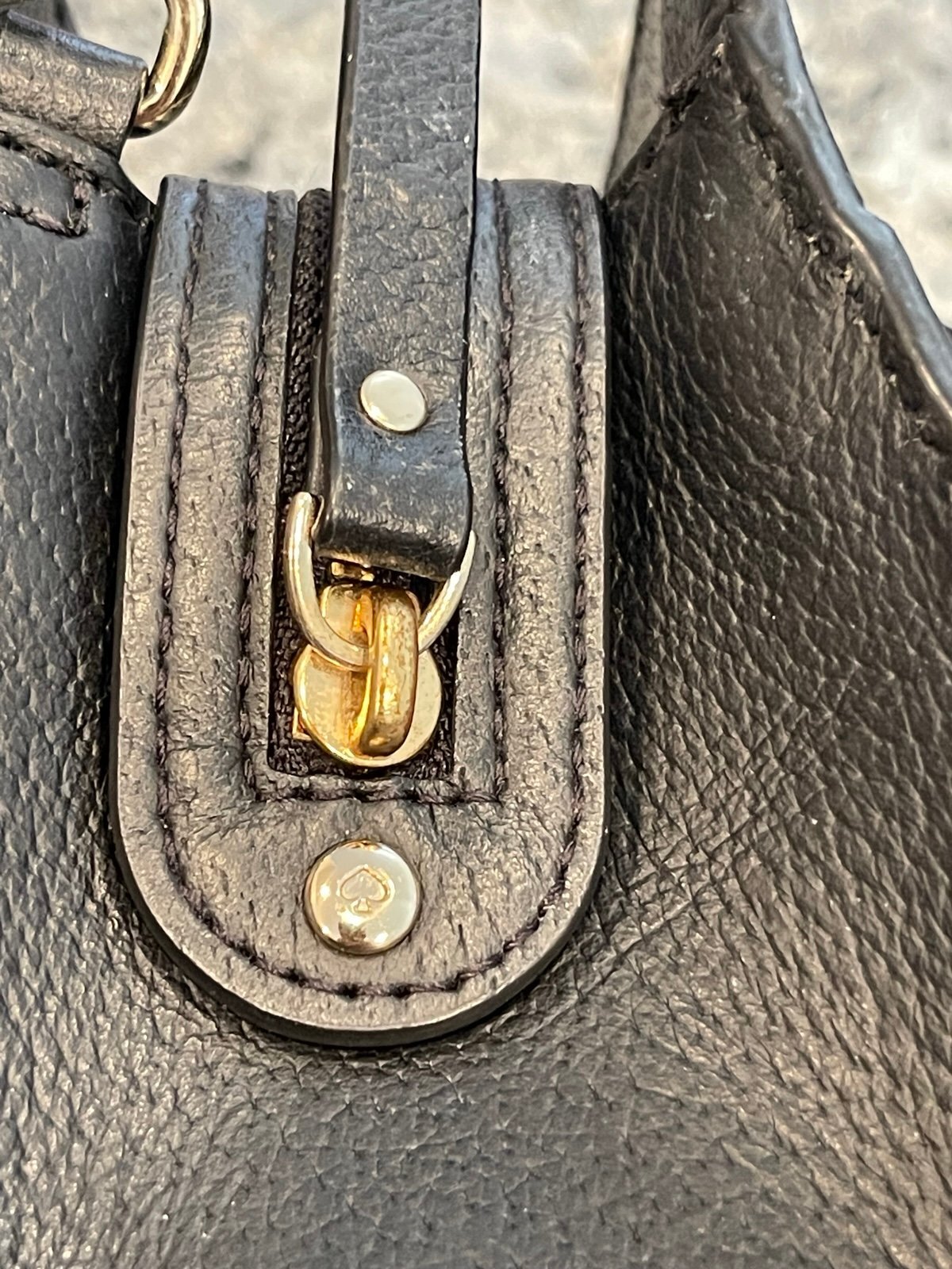 Kate Spade New York Black Pebbled Leather Satchel Crossbody Bag Medium