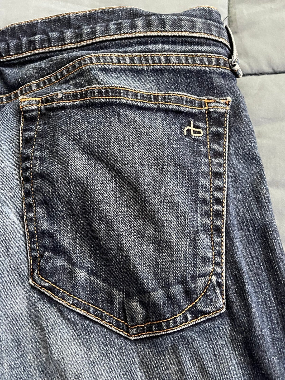 rag & bone Yesler Raw Hem Skinny Jeans Size 31 Dark Wash Stretch Made in USA
