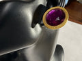 Vintage Ann Taylor Goldtone Purple Faceted Crystal Clipon Earrings
