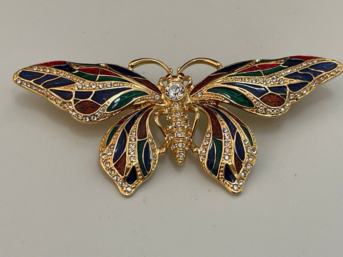 Jacqueline Bouvier Kennedy (JBK) Butterfly Brooch/Pin/Pendant with 21-Inch Chain