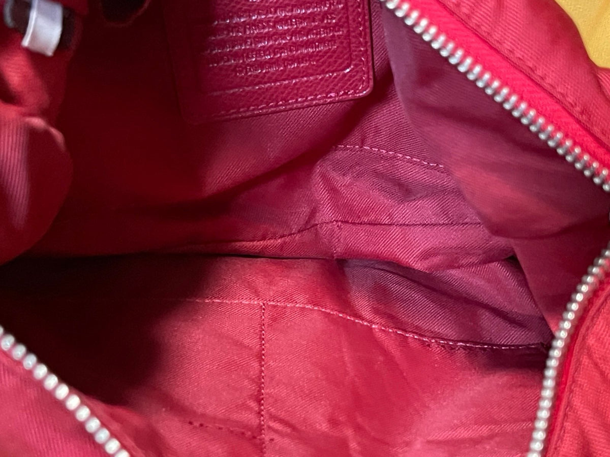 Coach Red Nylon Crossbody Bag Leather Trim