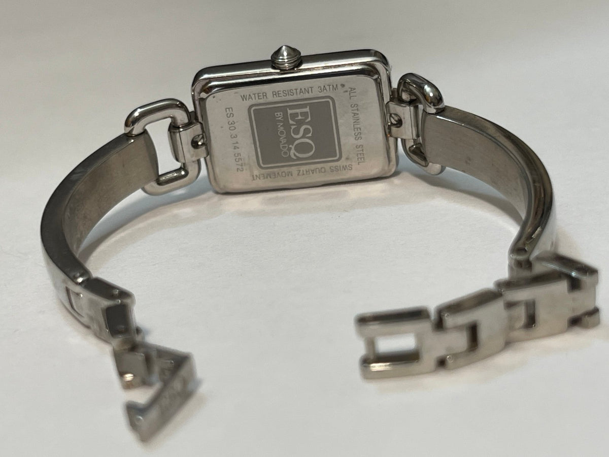 ESQ Movado Ladies Silver-tone Watch Black Face