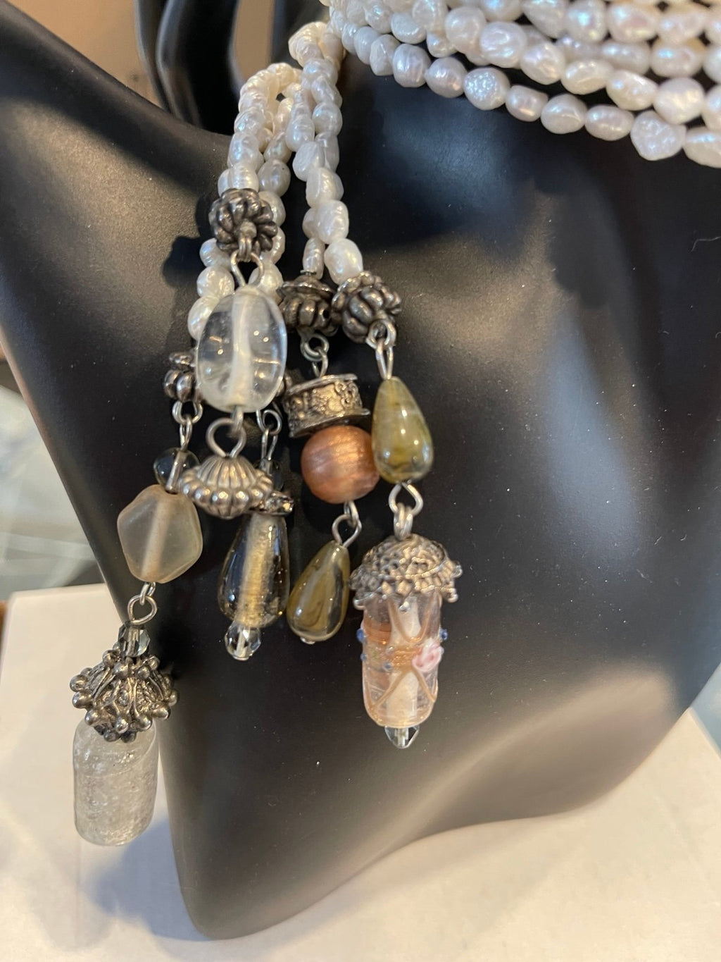 Vintage 23" 5-Strand Freshwater Pearl Artisan Necklace