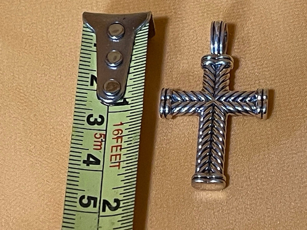 David Yurman Sterling Silver 925 Cable Cross Pendant DY