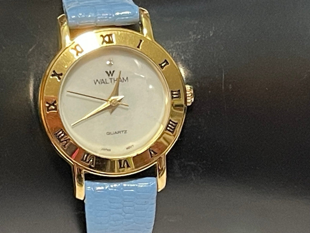 Beautiful Waltham Gold-Tone Roman Numeral Bezel Ladies Watch