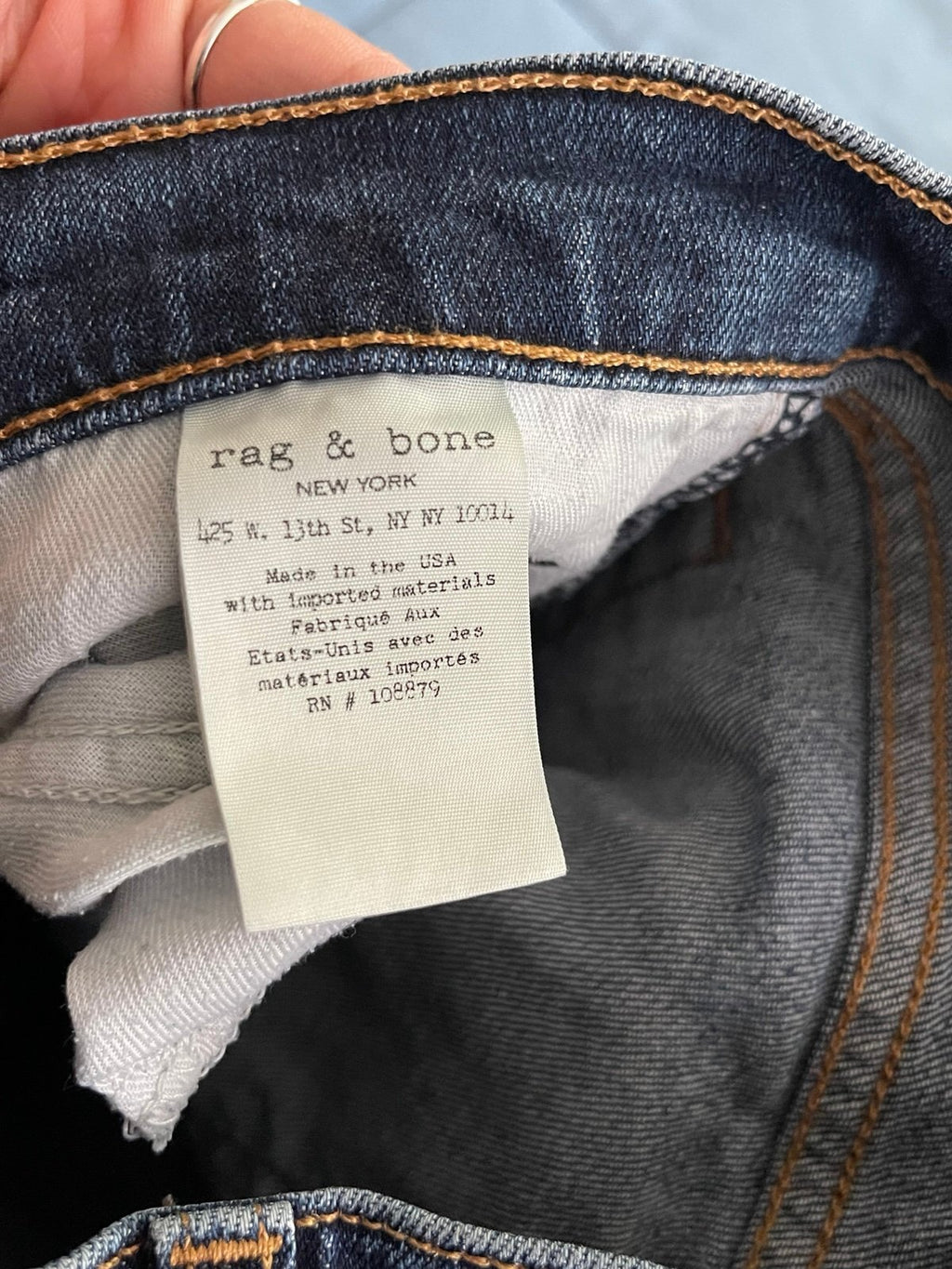 rag & bone Yesler Raw Hem Skinny Jeans Size 31 Dark Wash Stretch Made in USA