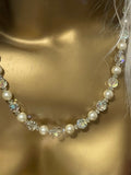 24″ Bergère Aurora Borealis Crystal & Faux Pearl Necklace