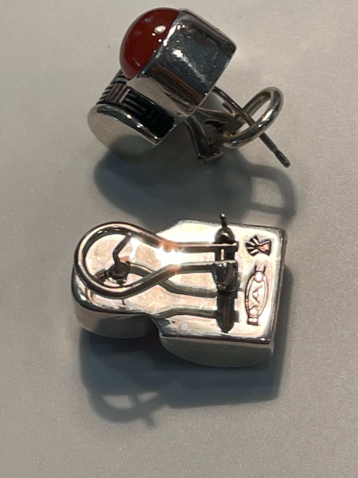 Vintage Deborah Armstrong & Co. Sterling Silver &  Carnelian Earrings