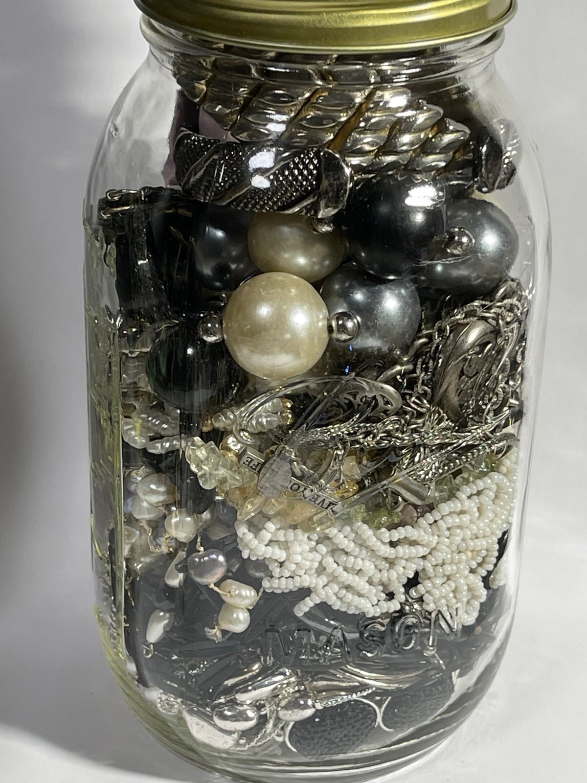 Wearable Quart Mason Mystery Jar Costume Jewelry Lot
