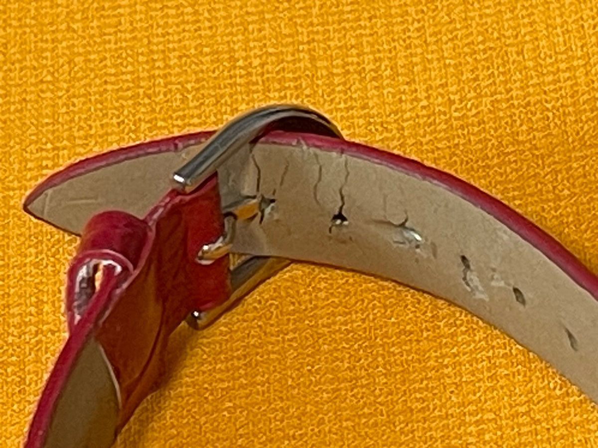 Fabulous Pearl and Sterling on Red Leather Buckle  Bracelet