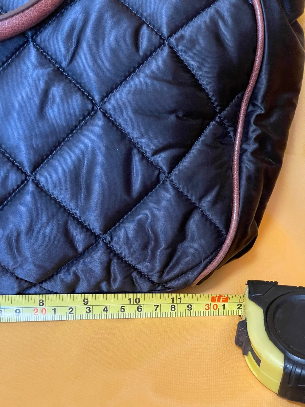 Brahmin Quilted Nylon Satchel Black Brown Leather w/ Dust Bag