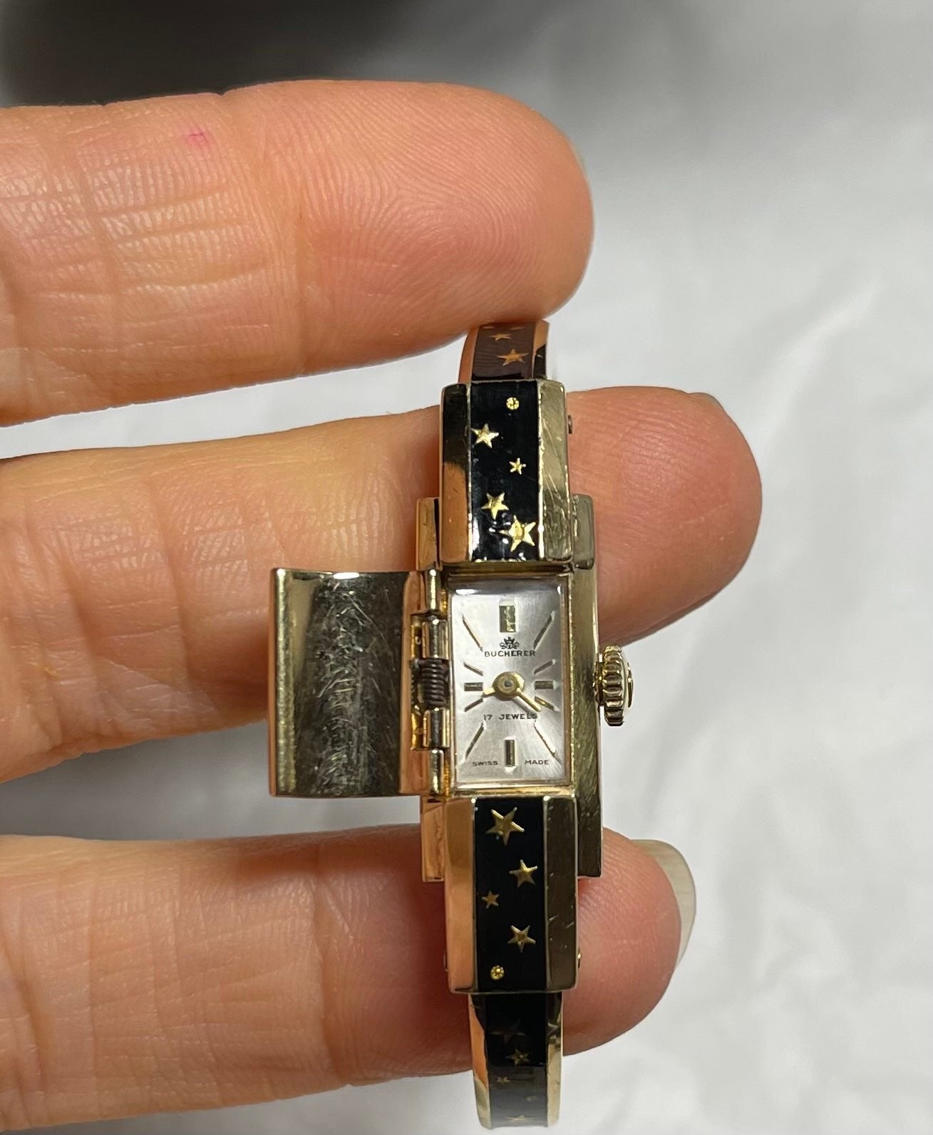 Vintage Bucherer 17 Jewels Gold Plated Mechanical Watch
