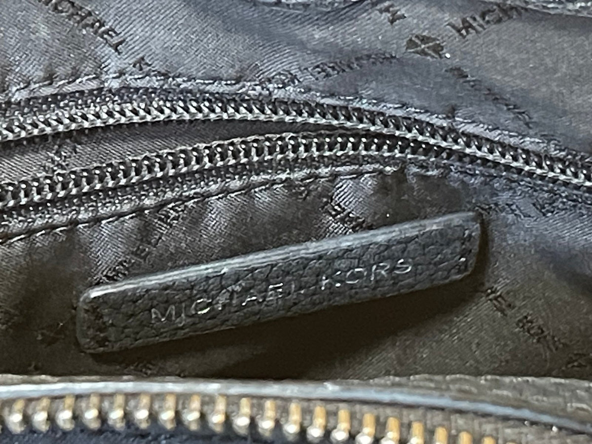 Michael Kors Black Pebbled Leather Chain Shoulder Bag Double Compartment