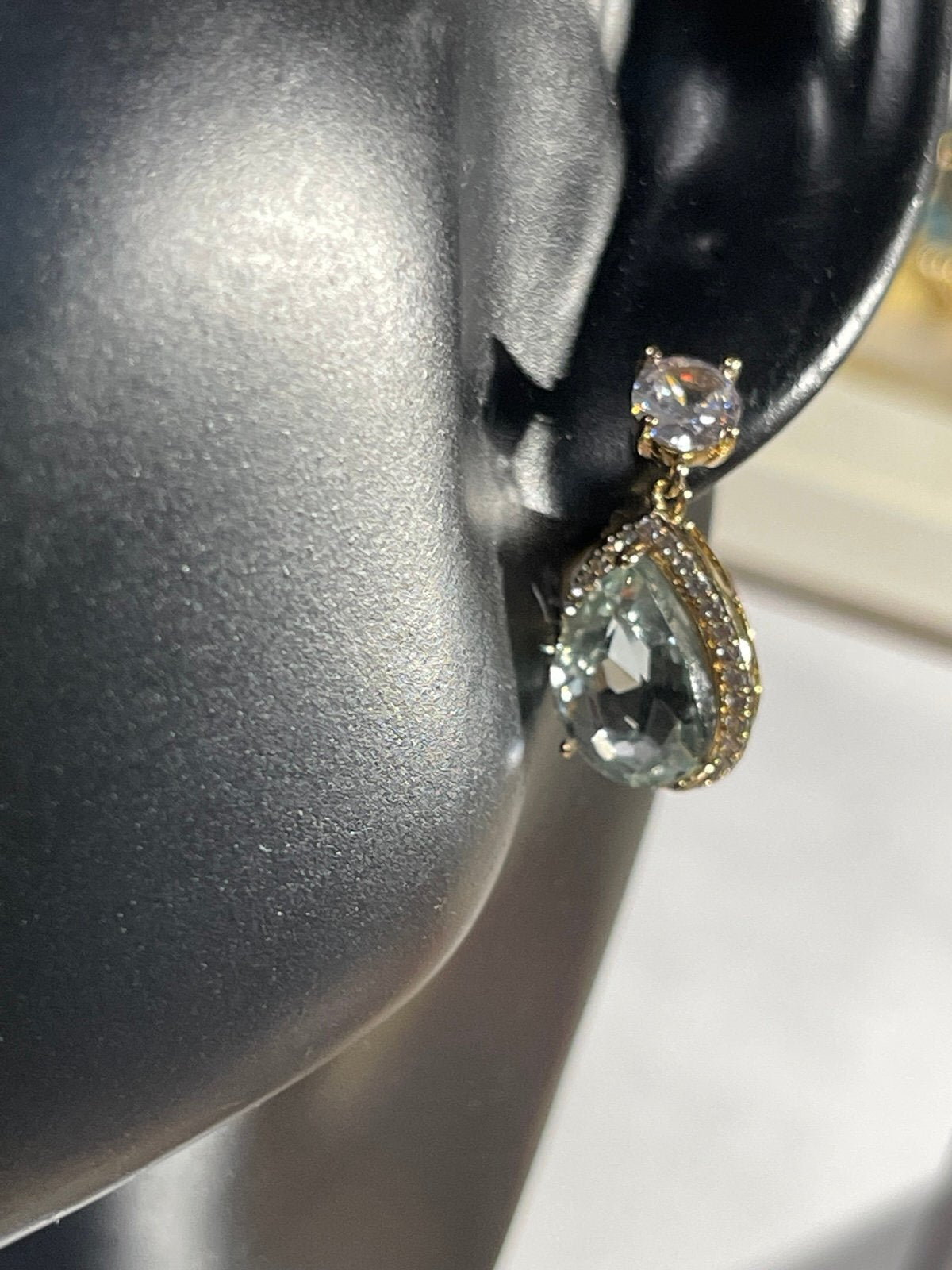 Anne Klein Faceted Crystal Earrings for Pierced Ears