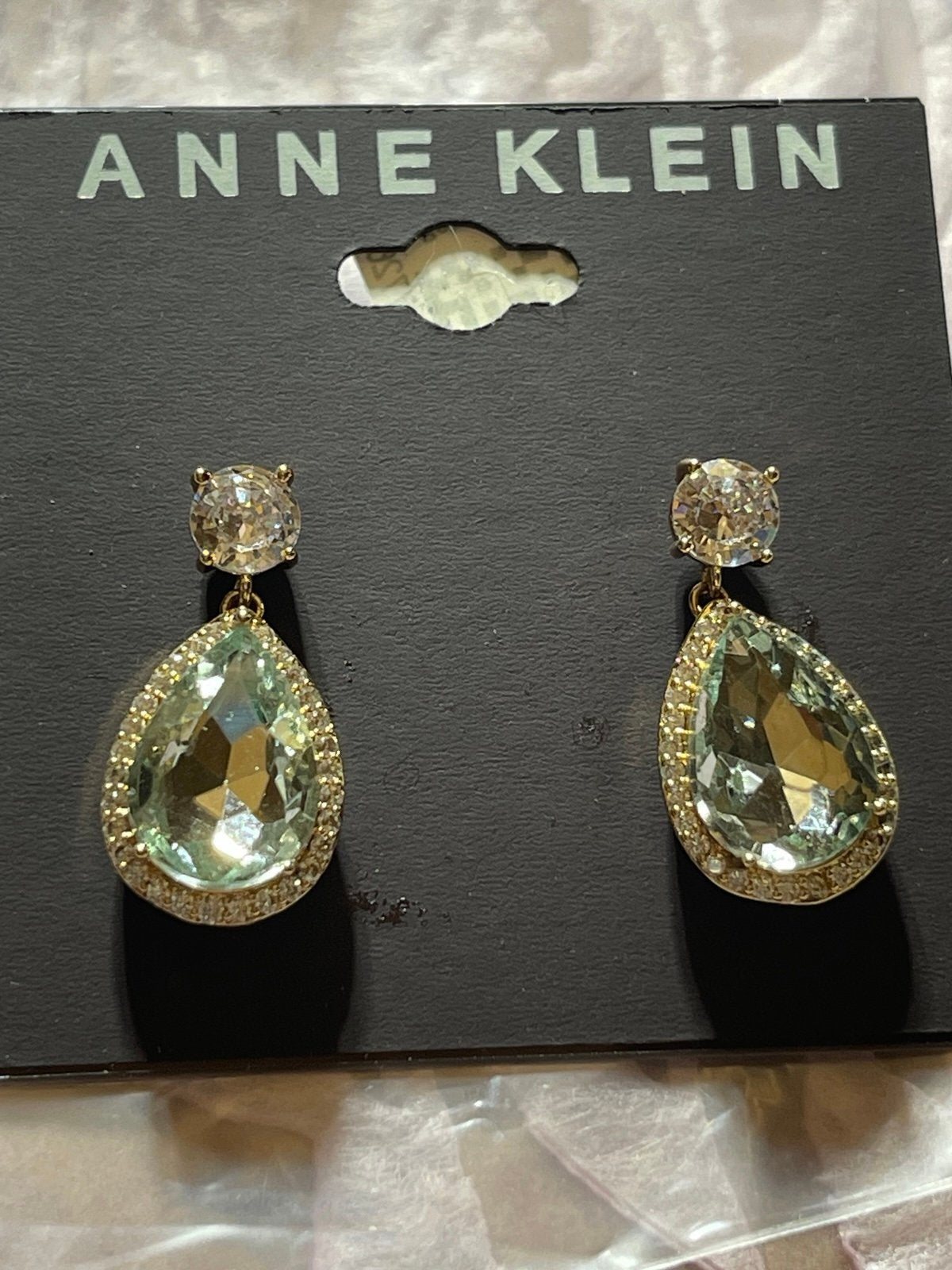 Anne Klein Faceted Crystal Earrings for Pierced Ears