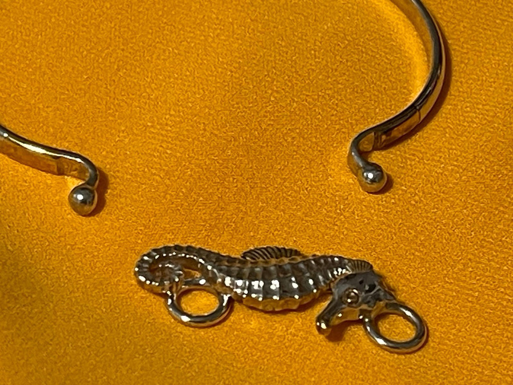 Kovel Sterling Seahorse Topper & Bangle Bracelet