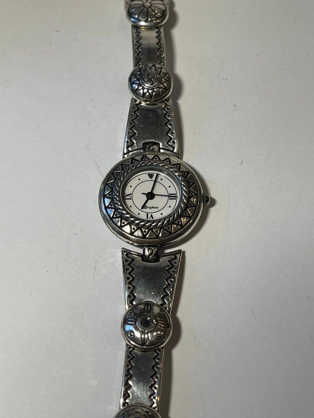 Brighton Tokyo Silver Tone Southwestern Link Bracelet Watch