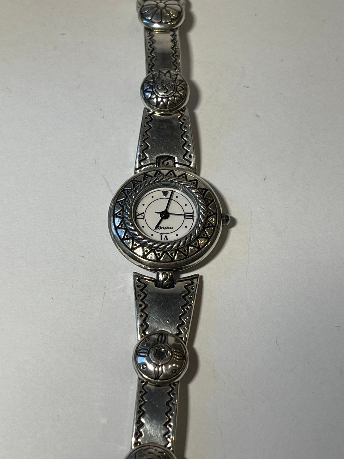 Brighton Tokyo Silver Tone Southwestern Link Bracelet Watch