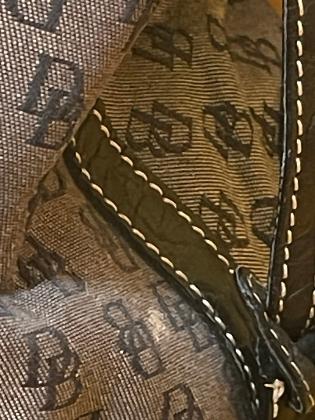 Dooney & Bourke Gray Black DB Monogram Satchel Shoulder Bag Zip Top