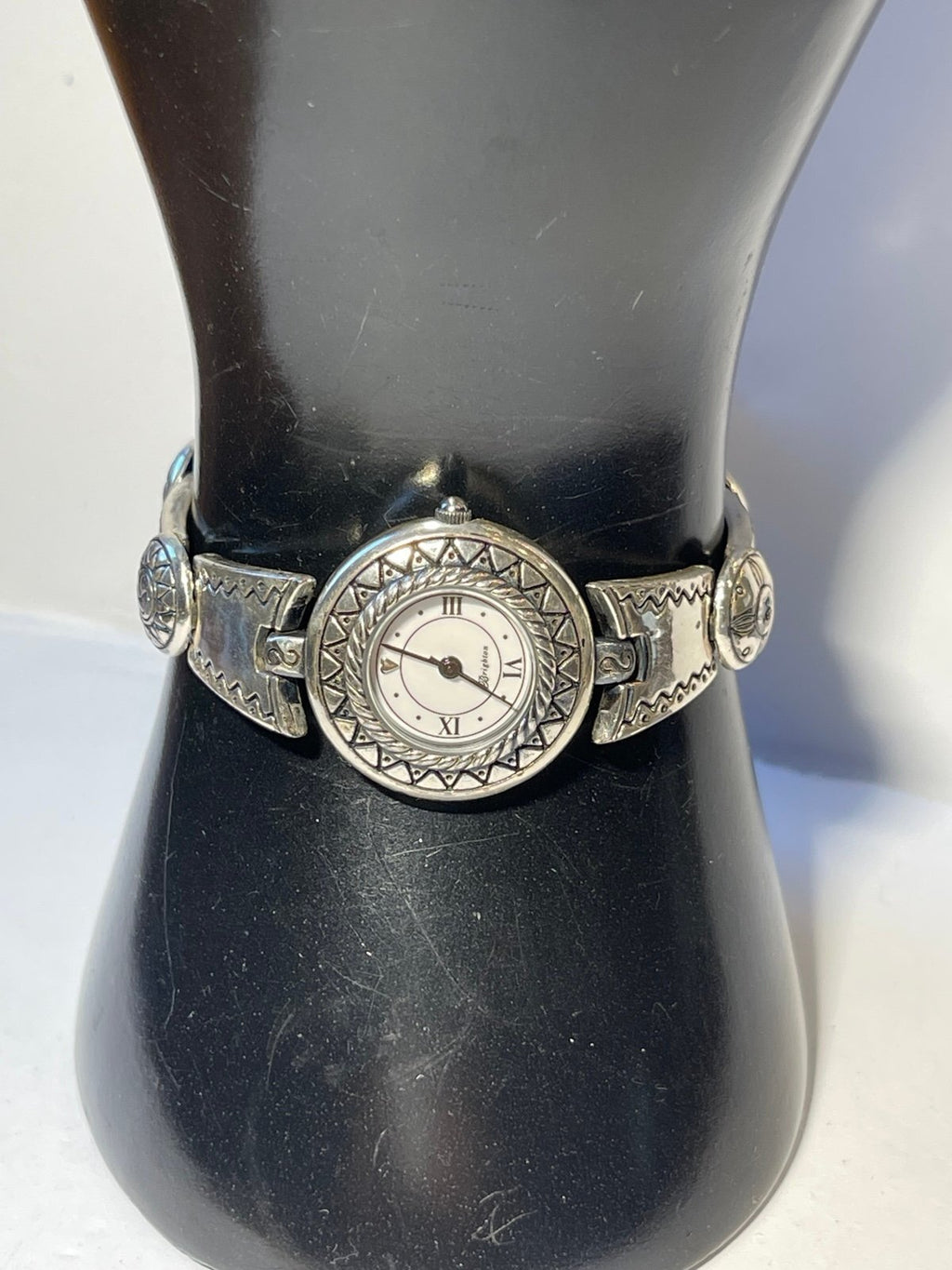 Brighton Tokyo Silver Tone Southwestern Link Bracelet Watch