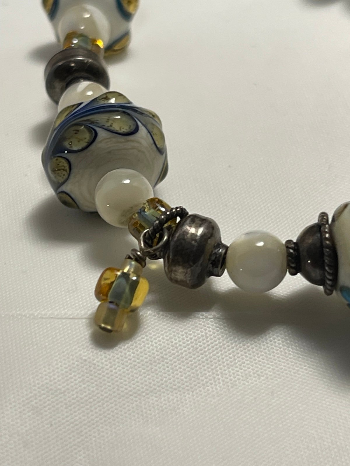 Vintage (1940’s) Italian Wedding Bead Bronze Toggle Bracelet