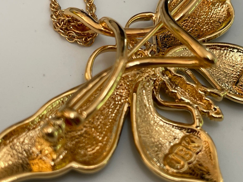 Jacqueline Bouvier Kennedy (JBK) Butterfly Brooch/Pin/Pendant with 21-Inch Chain