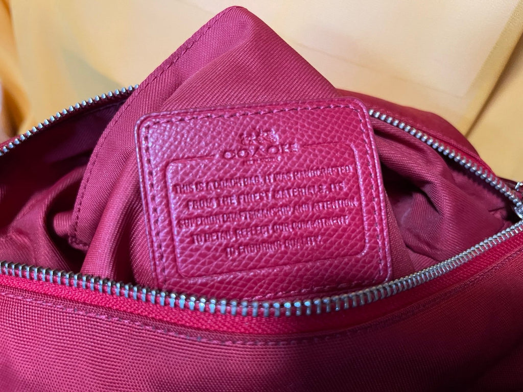 Coach Red Nylon Crossbody Bag Leather Trim
