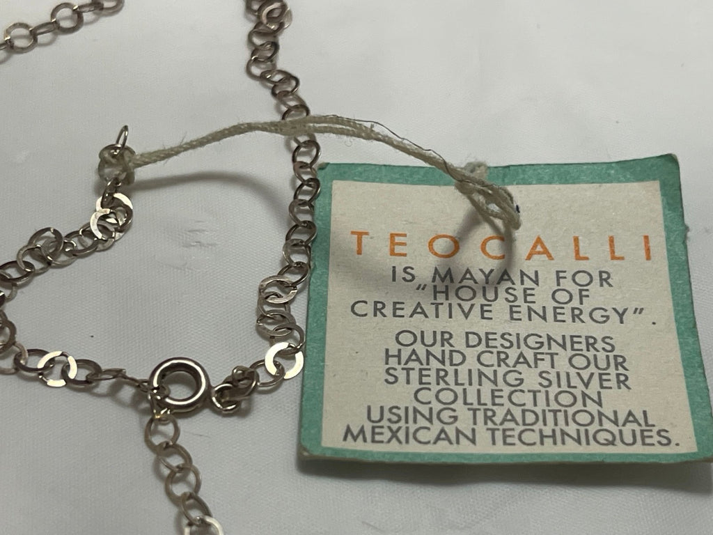 Teocalli Mayan Mexican Sterling Silver Necklace