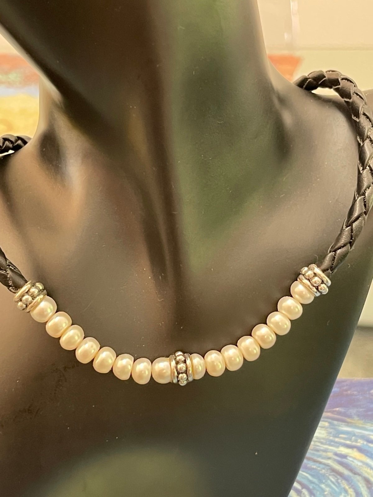 Sterling Silver, Pearl, Necklace and Bracelet Set