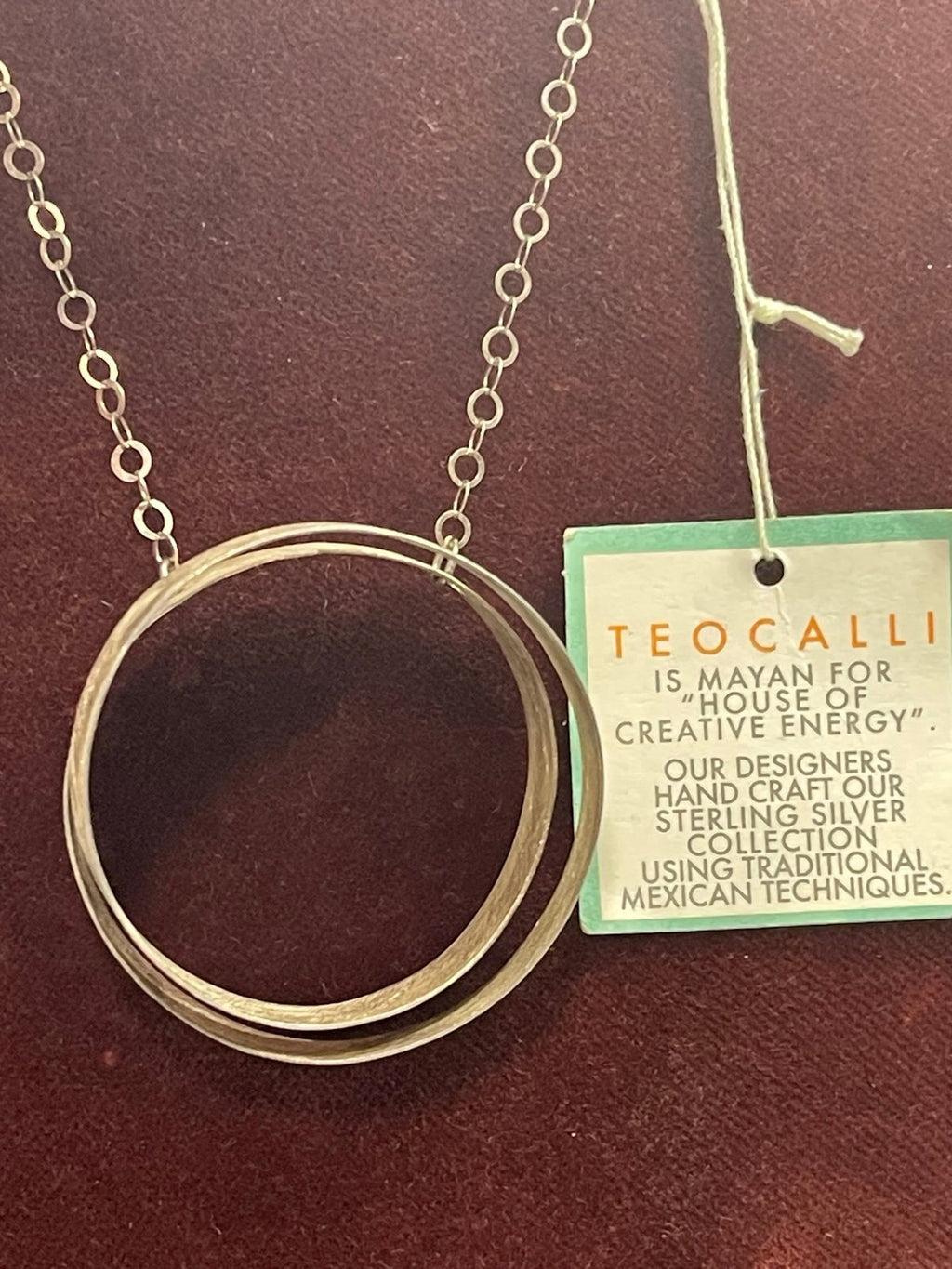 Teocalli Mayan Mexican Sterling Silver Necklace