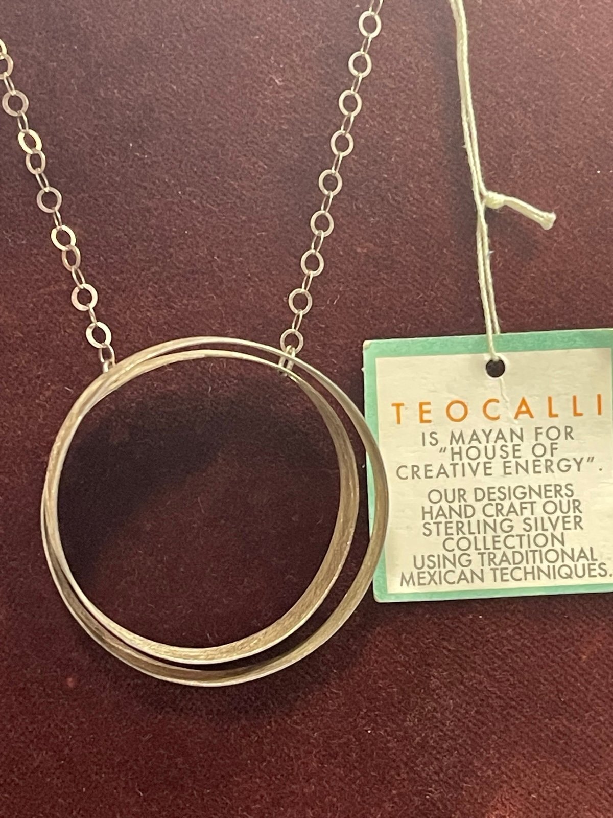 Teocalli Mayan Mexican Sterling Silver Necklace
