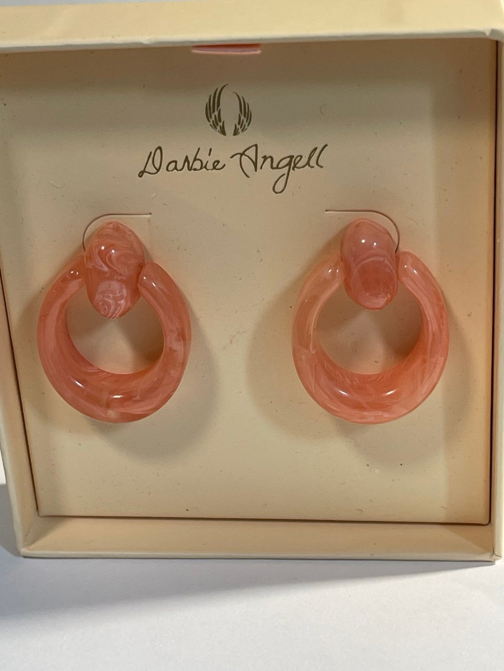 Darbi Angell Acrylic Pink Earrings NIB