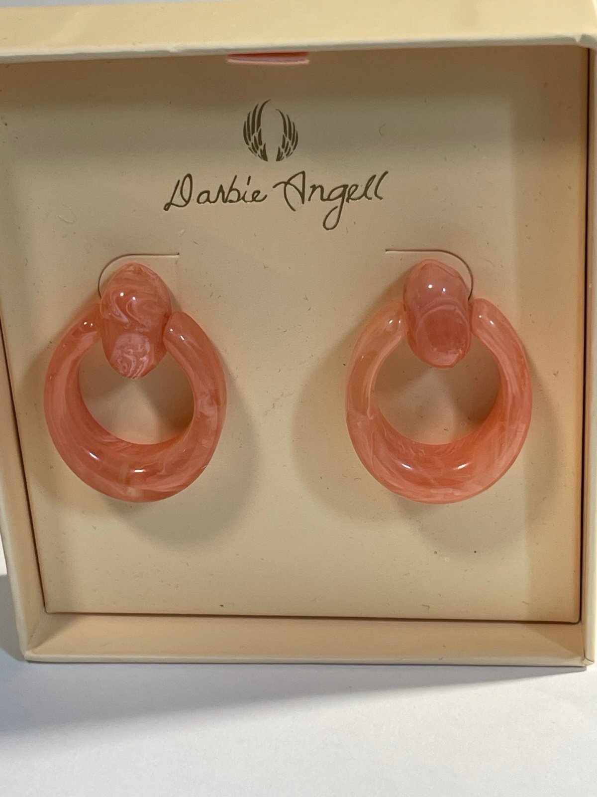 Darbi Angell Acrylic Pink Earrings NIB