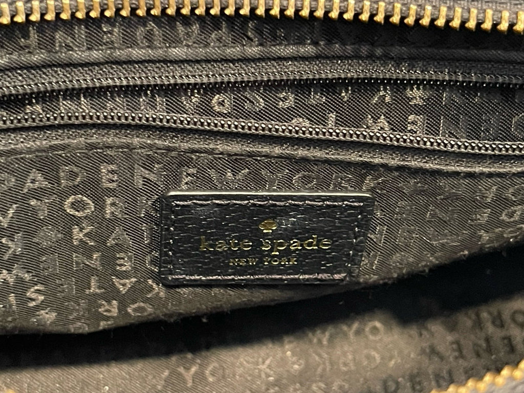 Kate Spade New York Black Pebbled Leather Satchel Crossbody Bag Medium