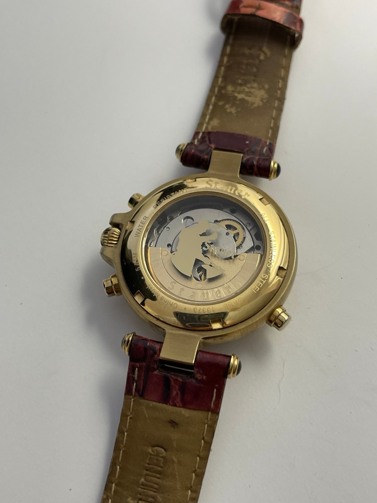 Men’s Stauer Automatic 13373 5ATM Watch with Leather Band