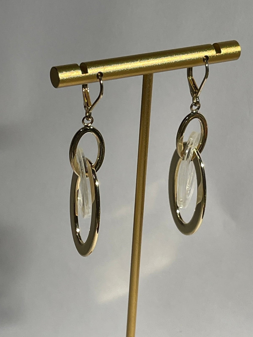 Anne Klein Dangle Goldtone & White Resin Earrings