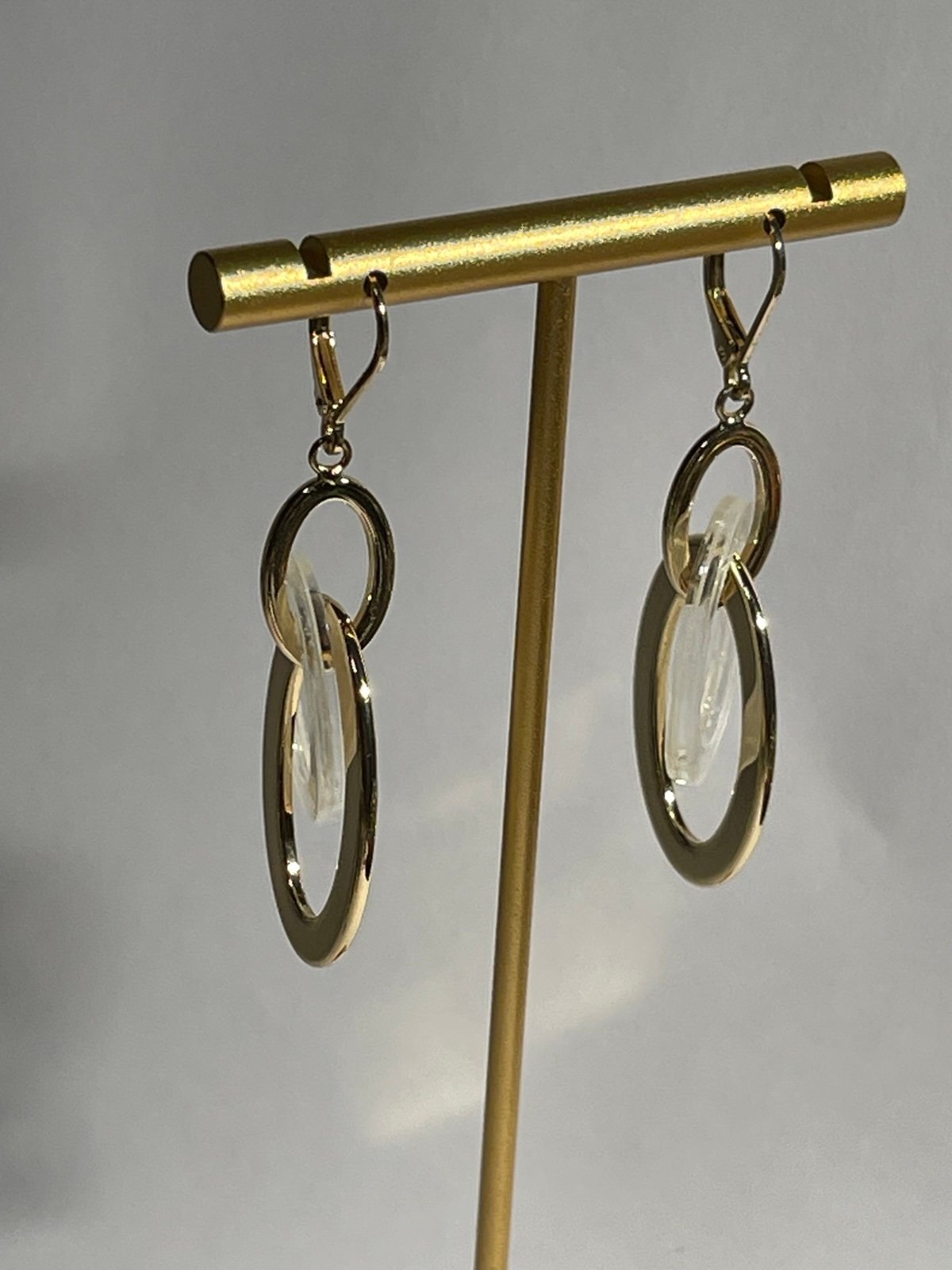 Anne Klein Dangle Goldtone & White Resin Earrings