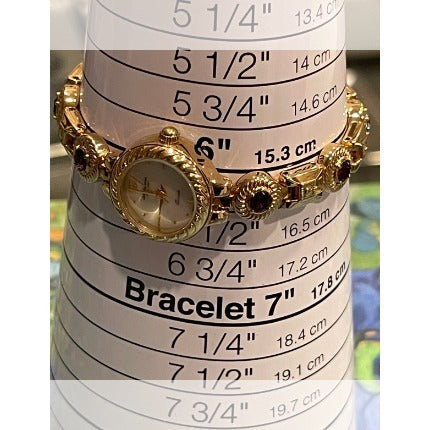 Jules Jürgensen Ladies Watch Amethyst, Ruby, Topaz Stones