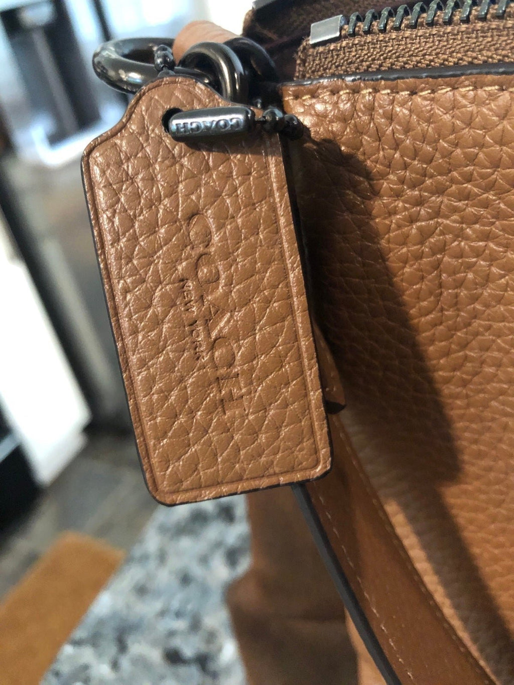 Coach Shay Pebbled Leather and Suede Shoulder Bag- preloved /Purse