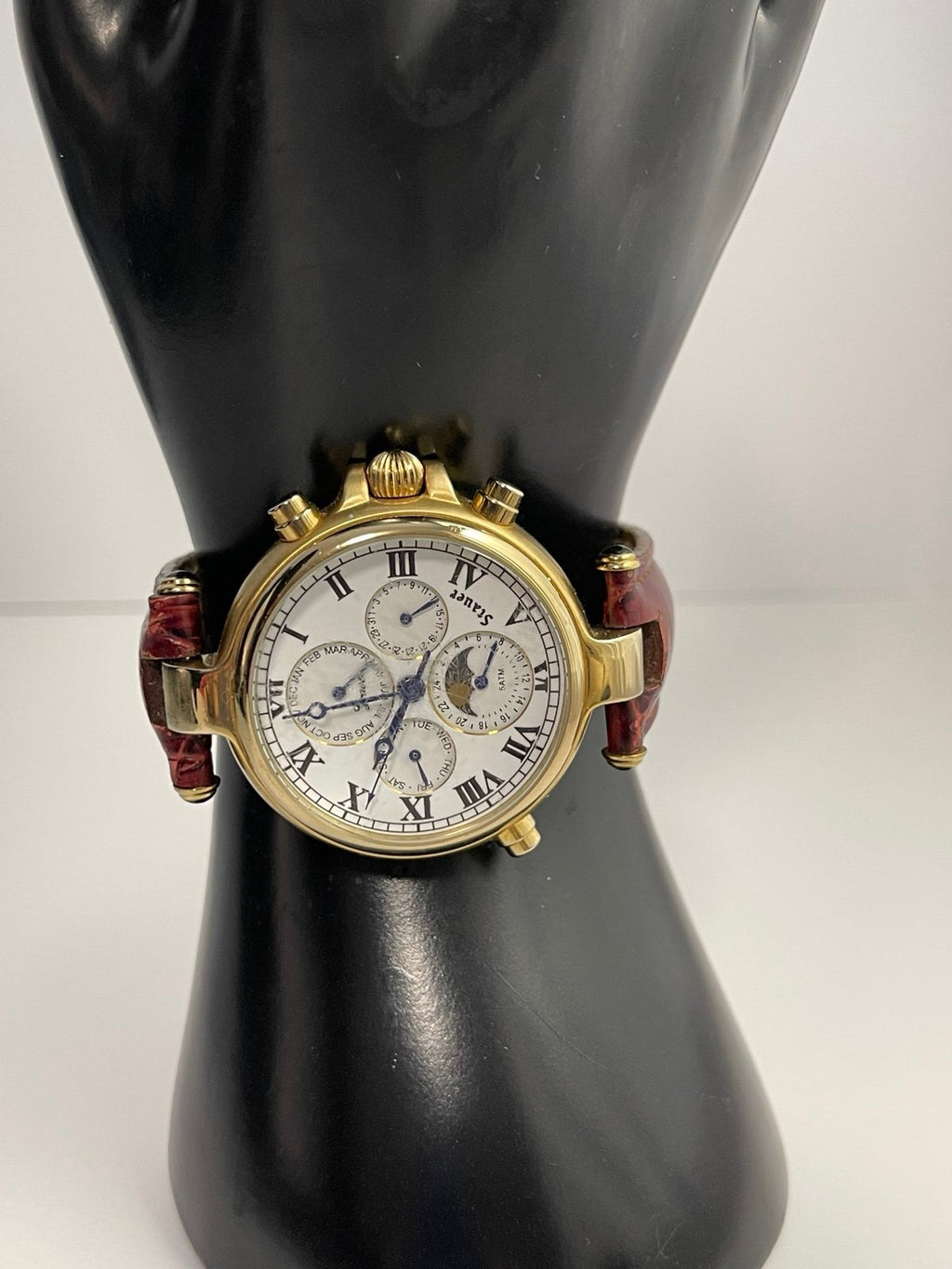Men’s Stauer Automatic 13373 5ATM Watch with Leather Band