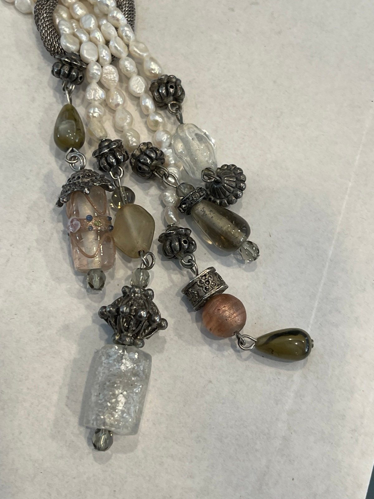 Vintage 23" 5-Strand Freshwater Pearl Artisan Necklace