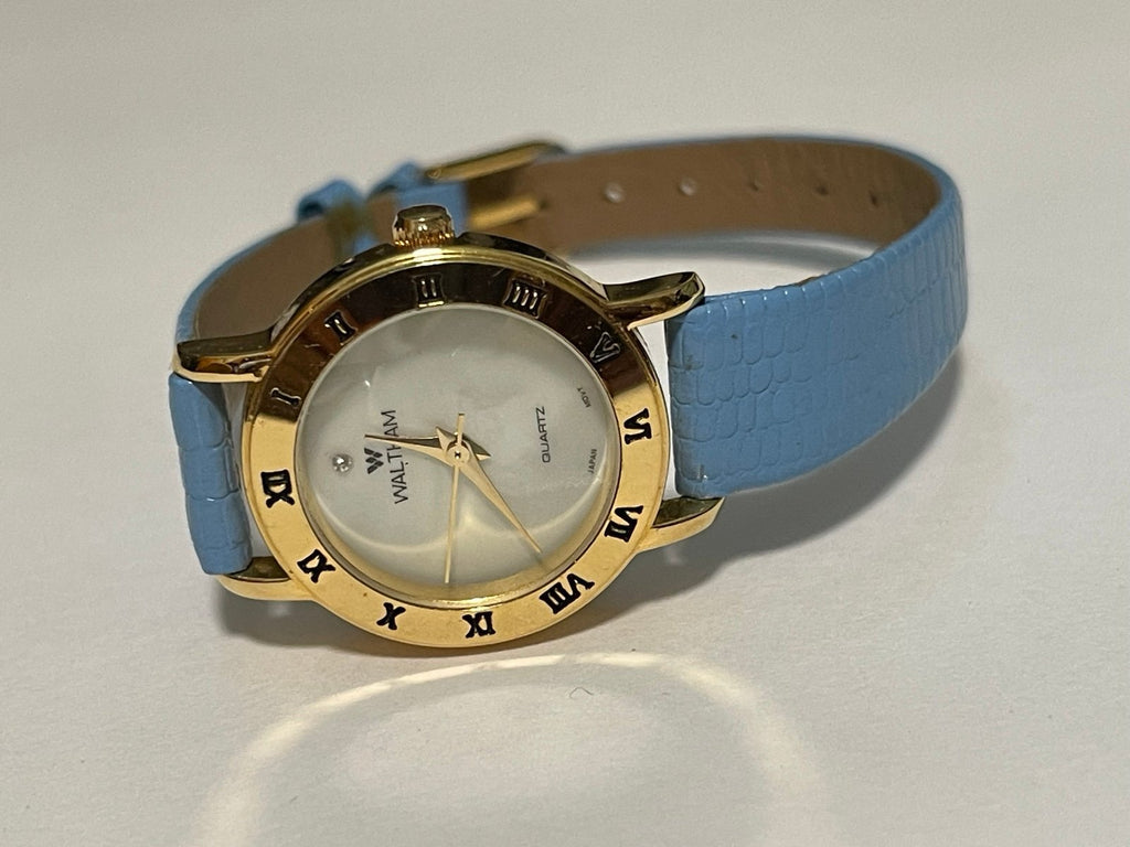 Beautiful Waltham Gold-Tone Roman Numeral Bezel Ladies Watch