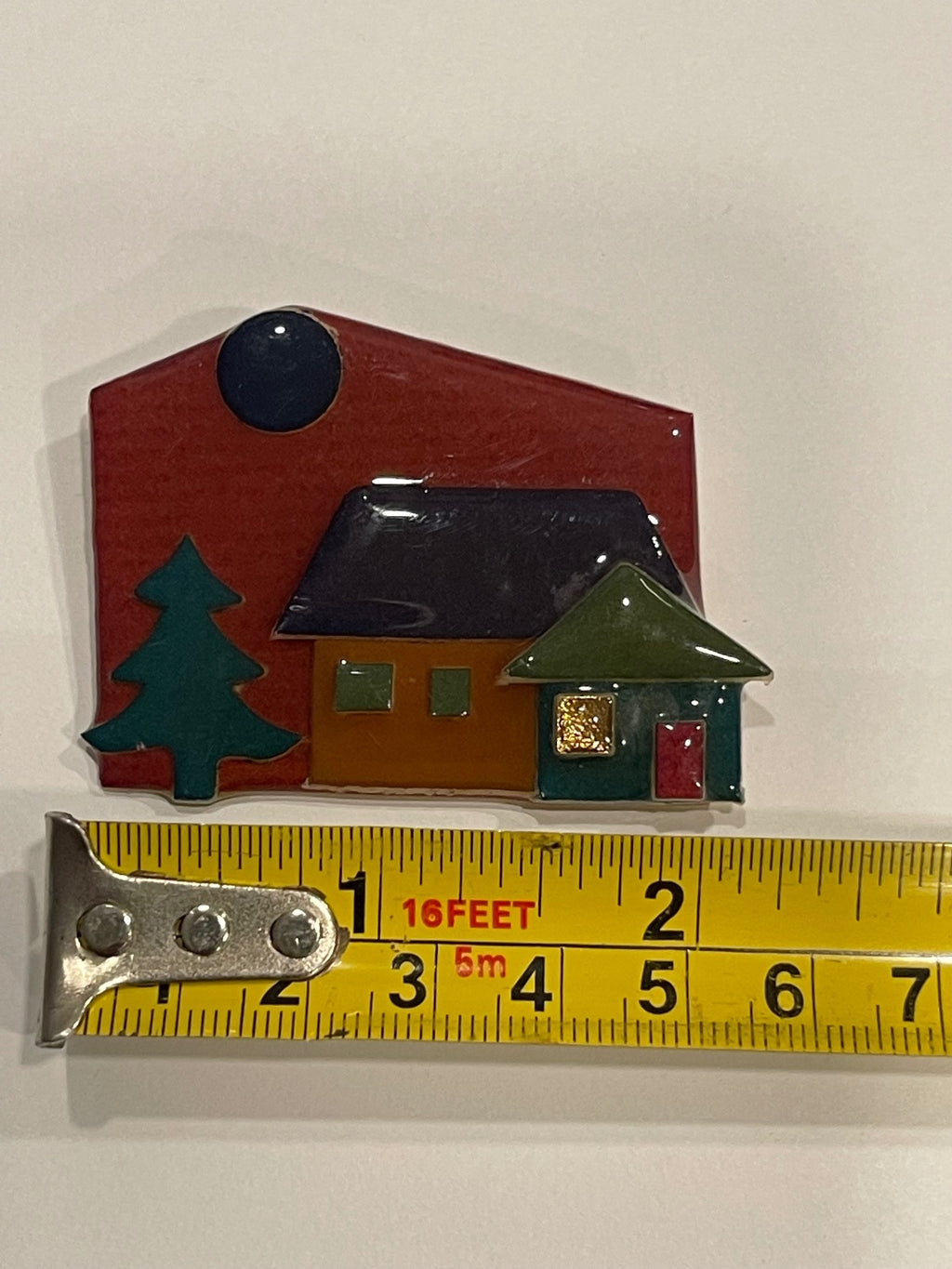 Vintage House Pins by Lucinda Enamel Brooch